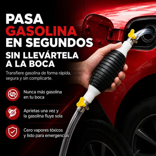 Bomba Sifón para Gasolina — Sin Chupar con la Boca ⛽