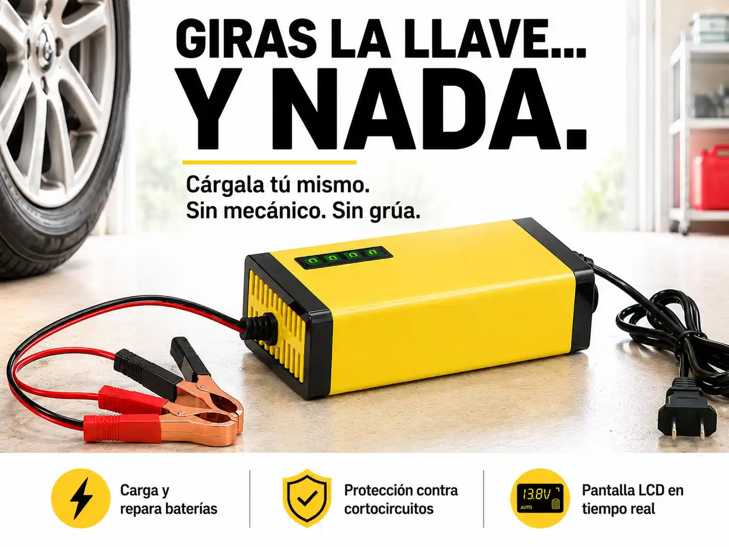 Cargador Inteligente 12V — Carga y Repara tu Batería Desde Casa