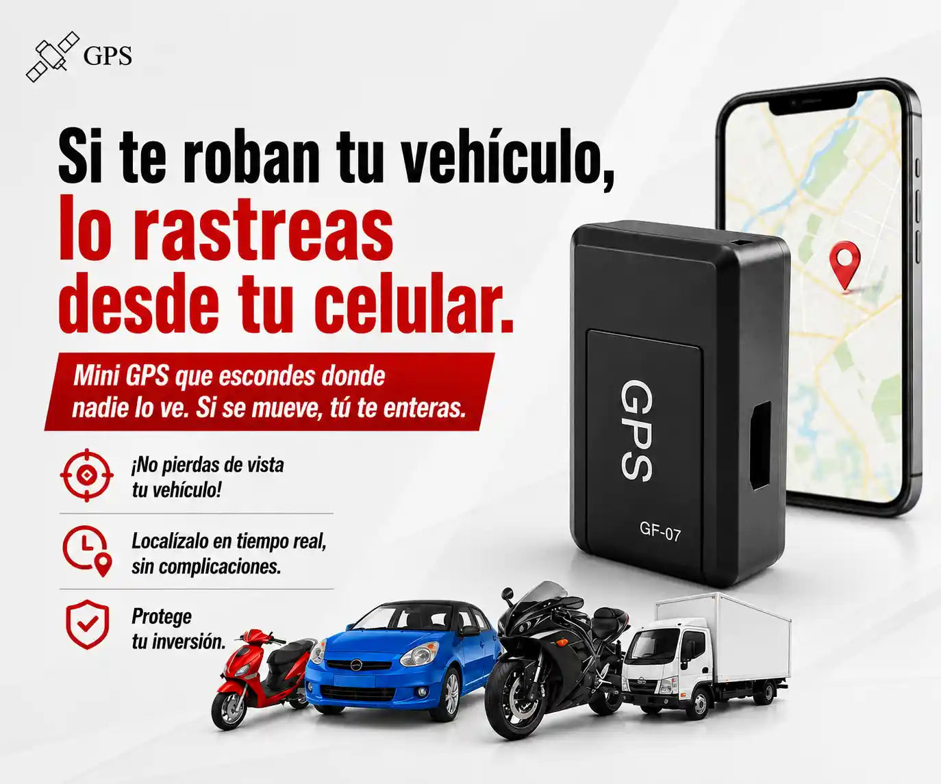 GPS Antirrobo GF-07 — rastréalo desde tu celular