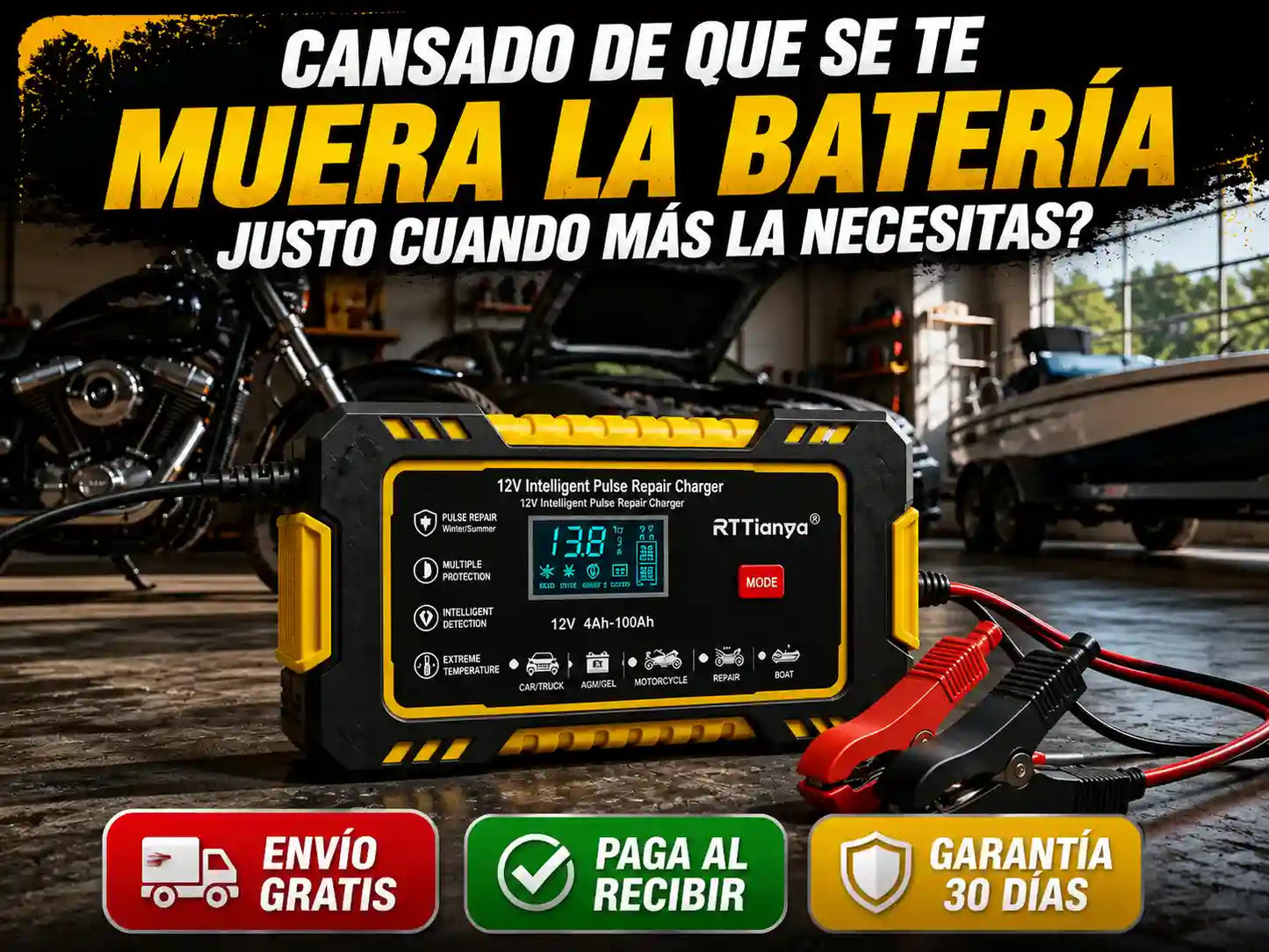 Nunca Te Quedes Tirado Cargador Inteligente 12V 🚗🏍️