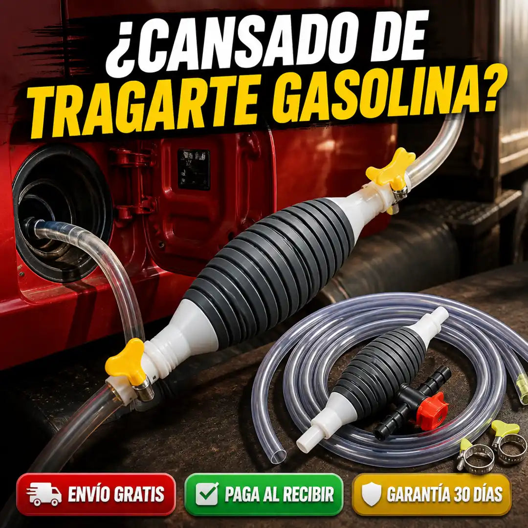 Bomba Sifón para Gasolina — Sin Chupar con la Boca ⛽
